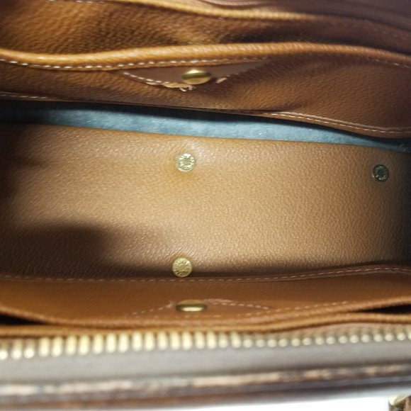 Dooney & Bourke Black & Burnt Cedar Leather Satchel - Vintage - Picture 14 of 16